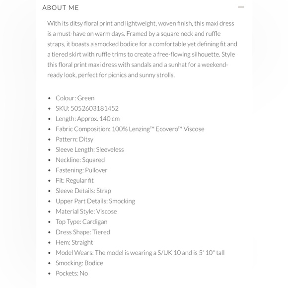 APRICOT 🍑- Floral Green Maxi Dress - Picture 7 of 7